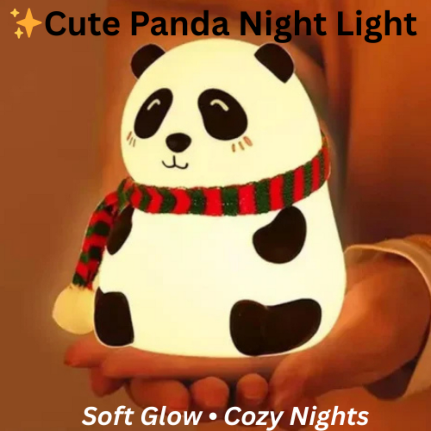 Panda night light | Soft silicone color changing touch lamp | Rechargeable light best for bedroom, kids and office