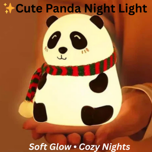 Panda night light | Soft silicone color changing touch lamp | Rechargeable light best for bedroom, kids and office