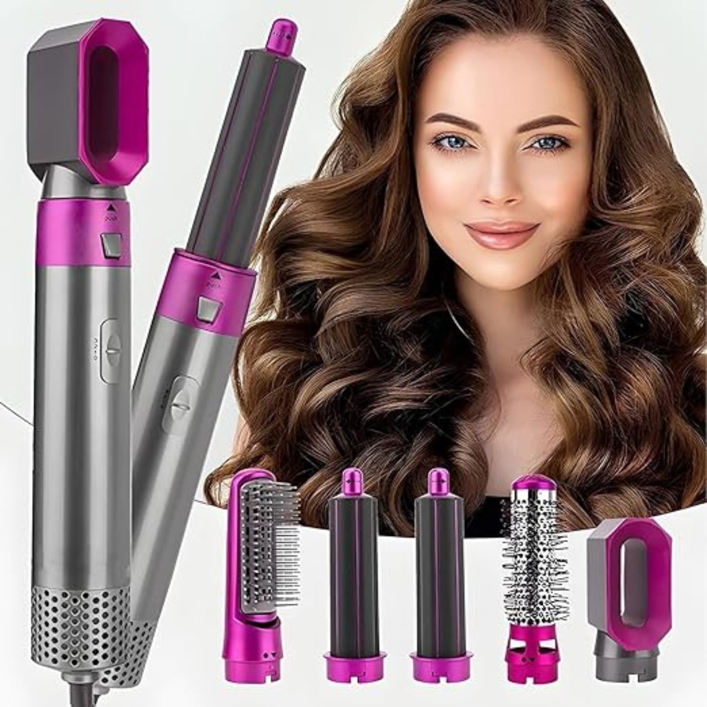 5 in 1 Hot Hair Styling Kit | Dryer + Straightener + Curler + Volumizer + Styling | 1000 W multifunctional hair styler tool for women