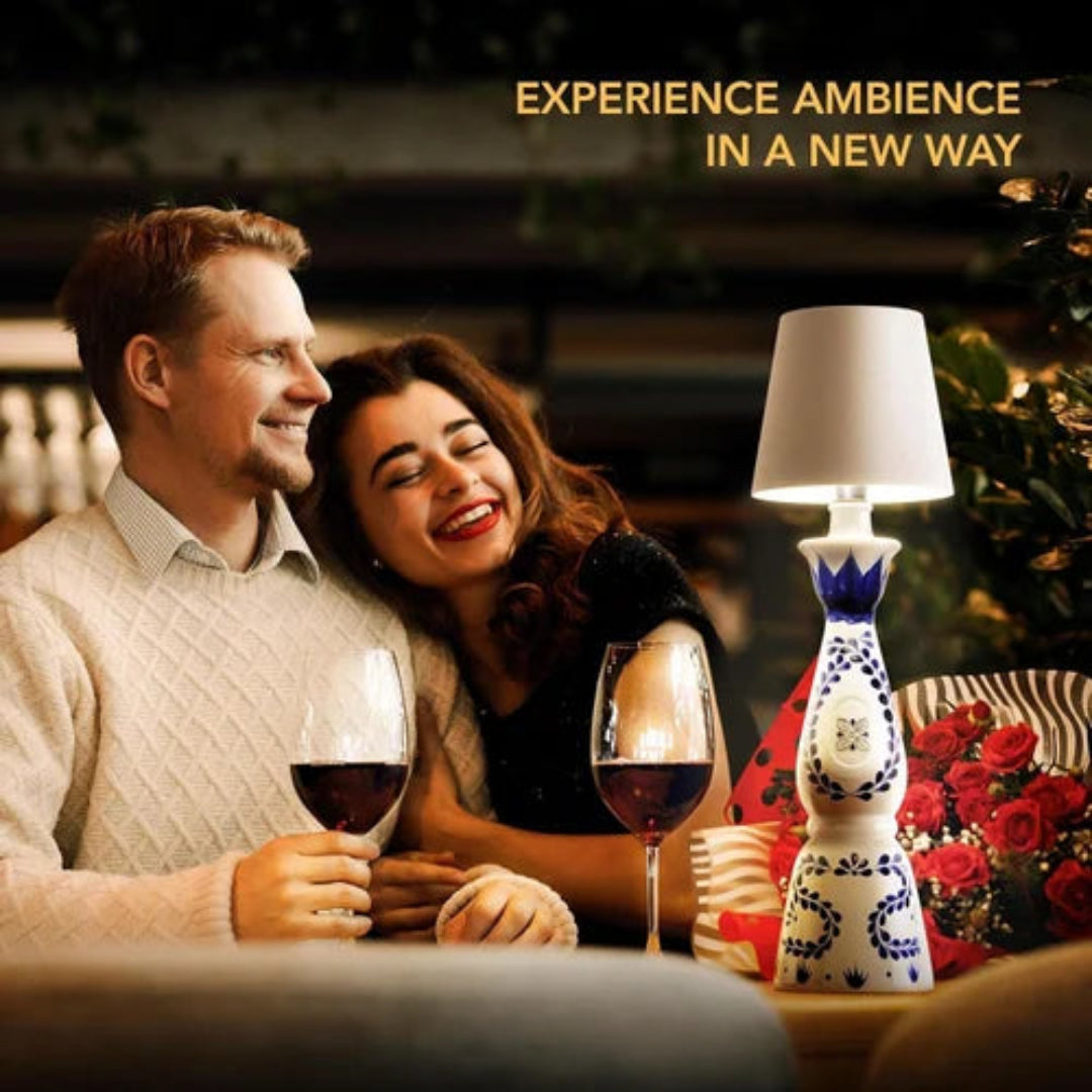 Wireless Bottle Lamp LED 3 color Light Battery Desk Dimming Night Light Outdoor Portable for Camping Restaurant Farm House | White | Long lasting battery