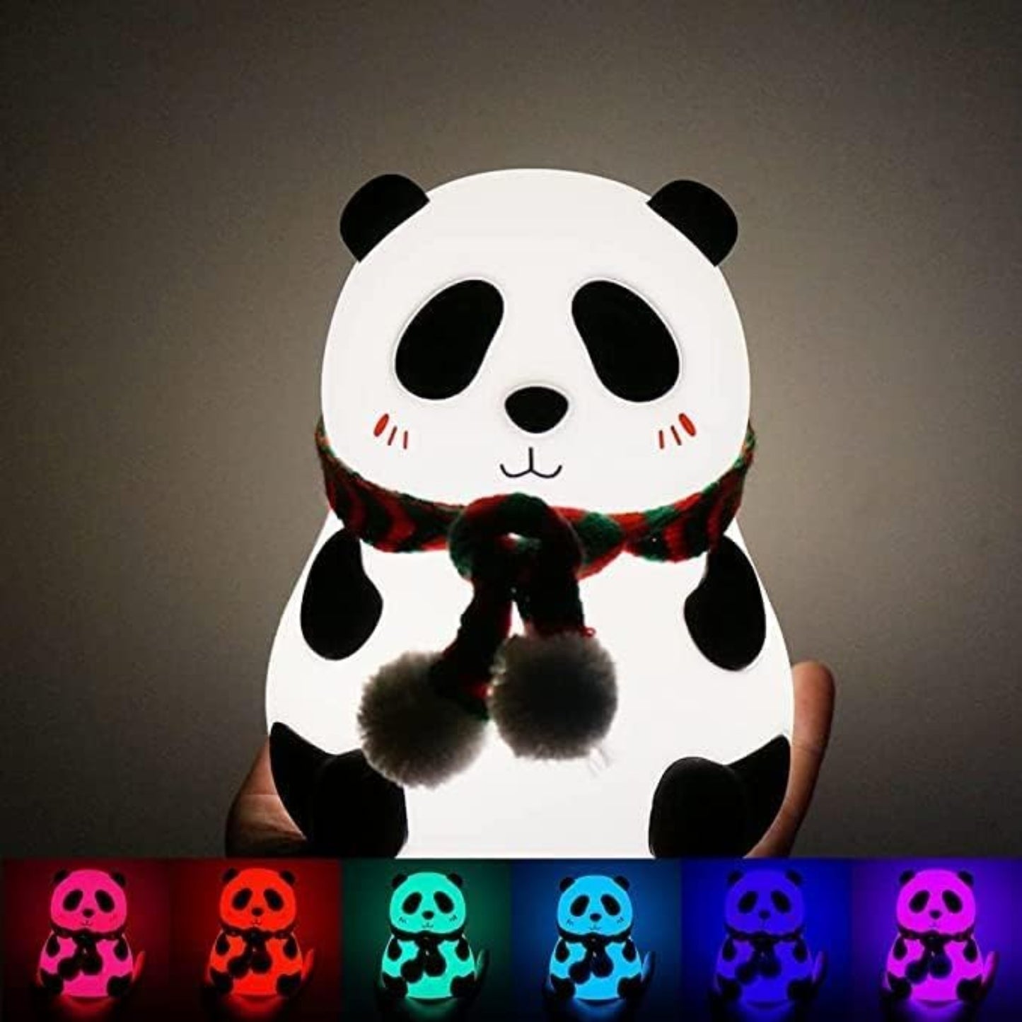 Panda night light | Soft silicone color changing touch lamp | Rechargeable light best for bedroom, kids and office