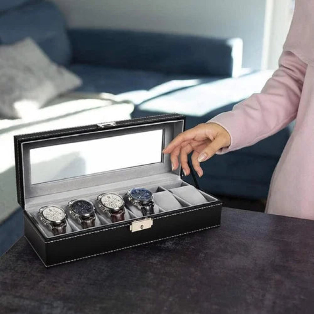 Premium 6-Slots Wrist Watch Organizer Box for Men & Women | Watch storage box | Watch collection box/case/holder | Brown